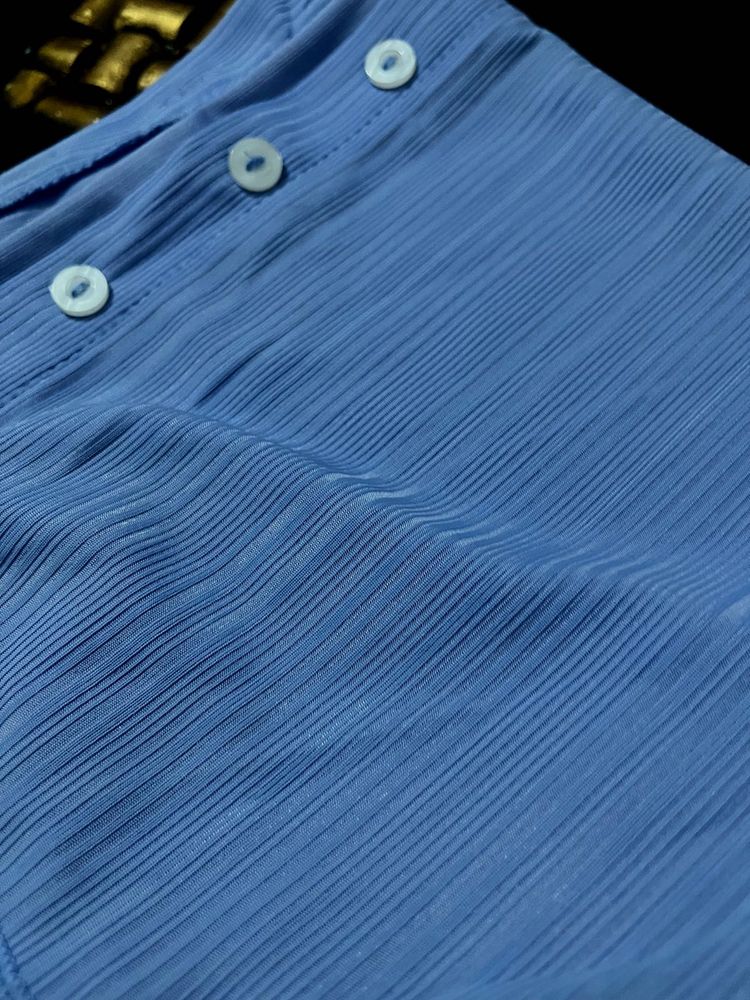URBANIC Ribbed Blue Top