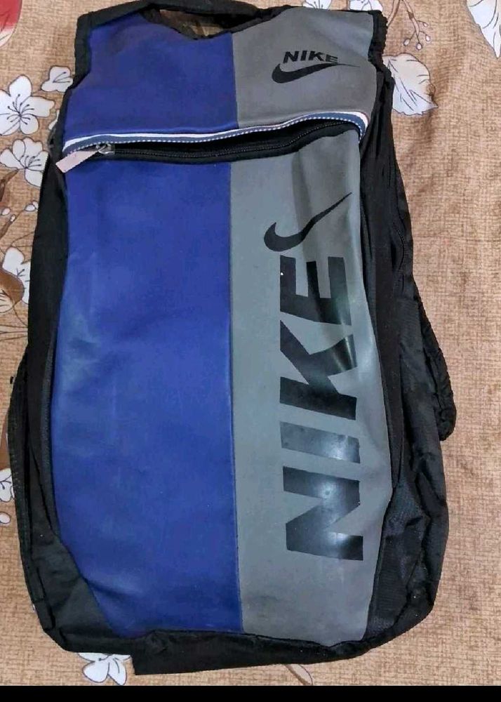 Branded Nike Backpack - blue and grey