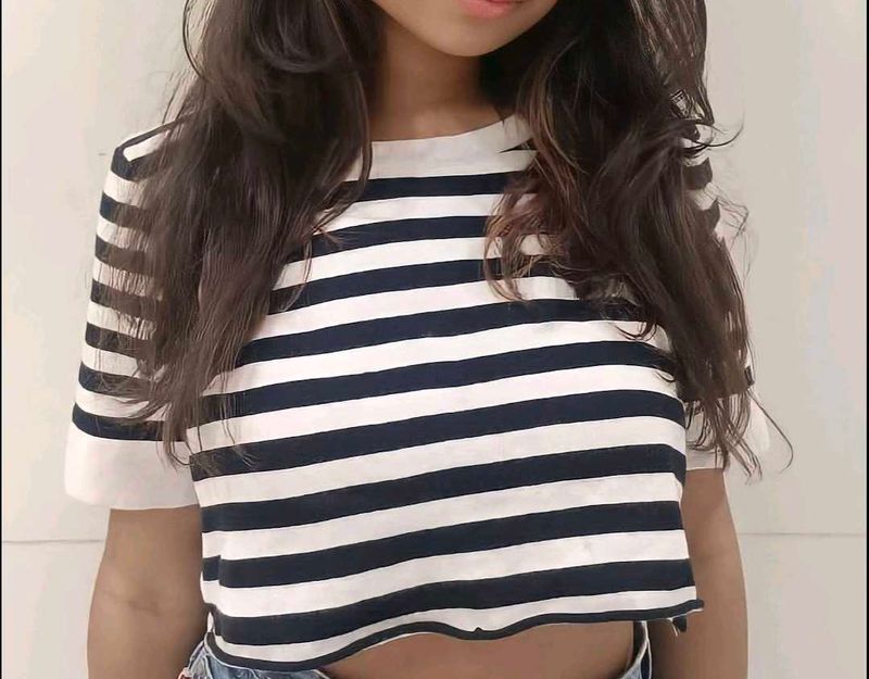 Striped Cropped T-Shirt