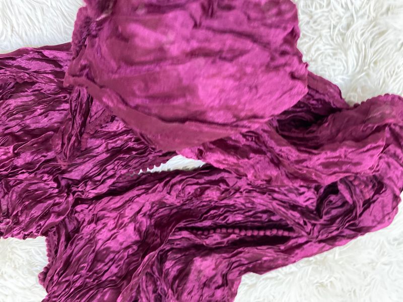 Elegant Plum Crushed Silk Dupatta