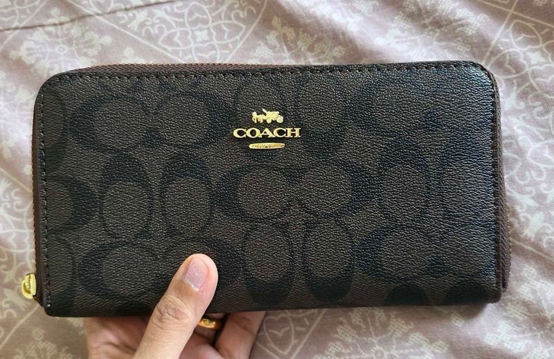 Coach Signature Zip Around Wallet