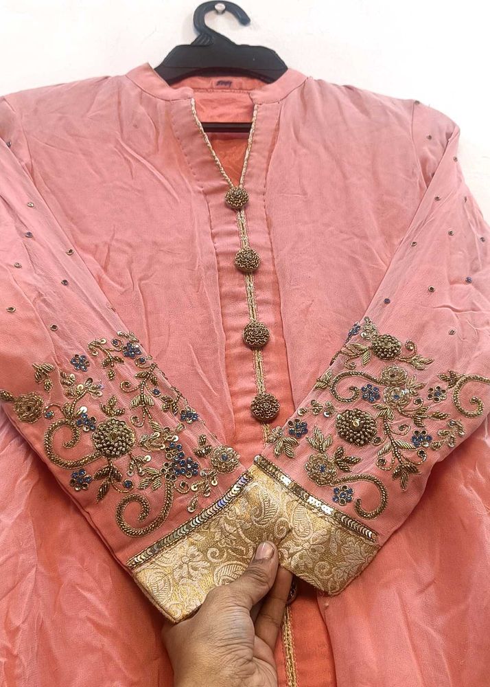Embroidered Pink Kurta(today sale only)