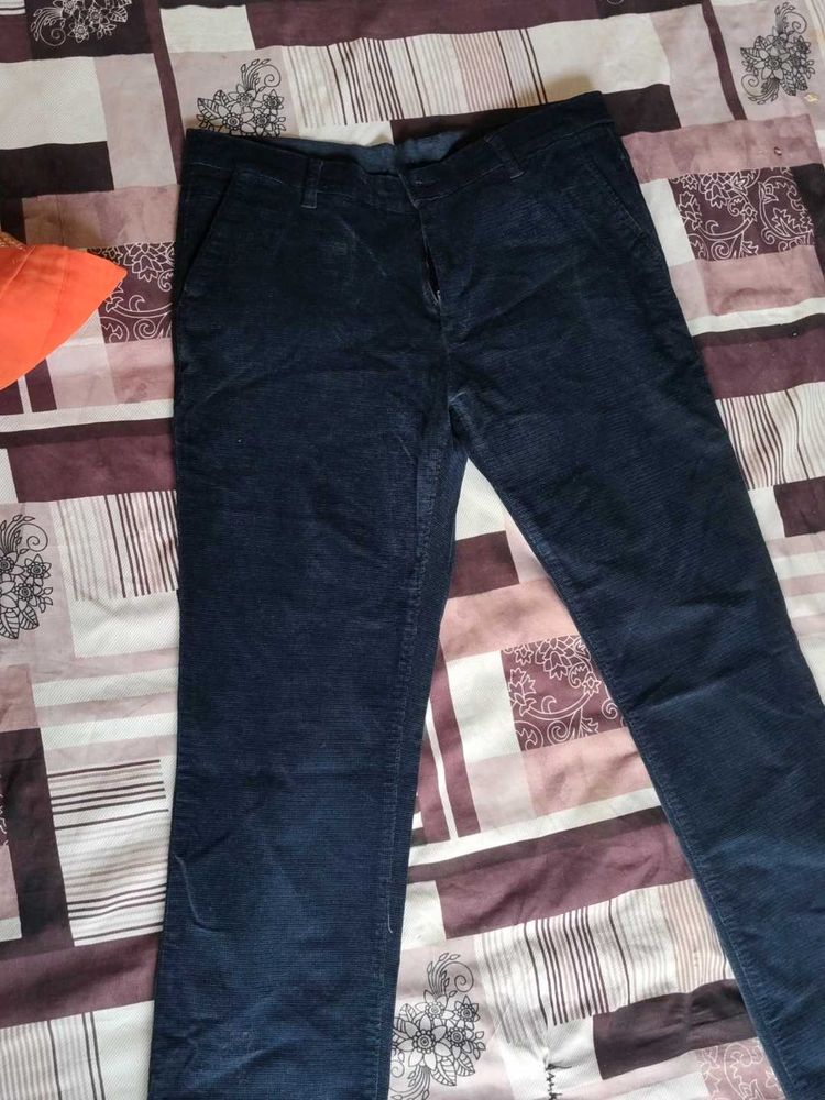 Men's Dark Blue Corduroy Pants