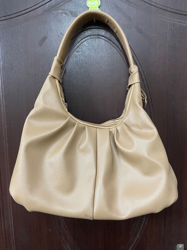 Chic Beige Hobo Shoulder Bag