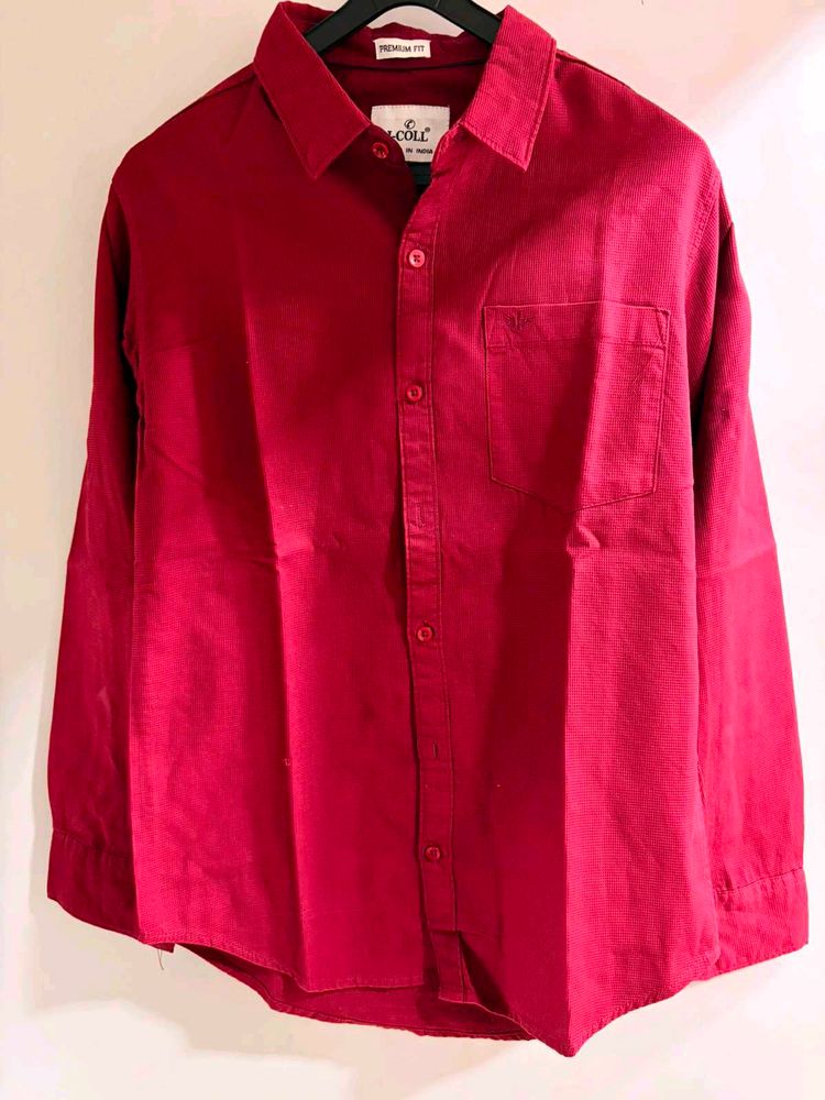 Men's Premium Fit Red Casual Shirt