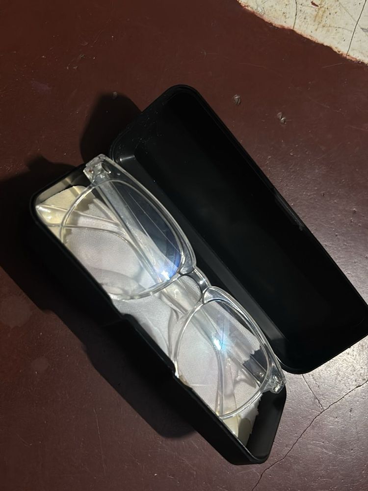 Clear Frame Glasses with Case