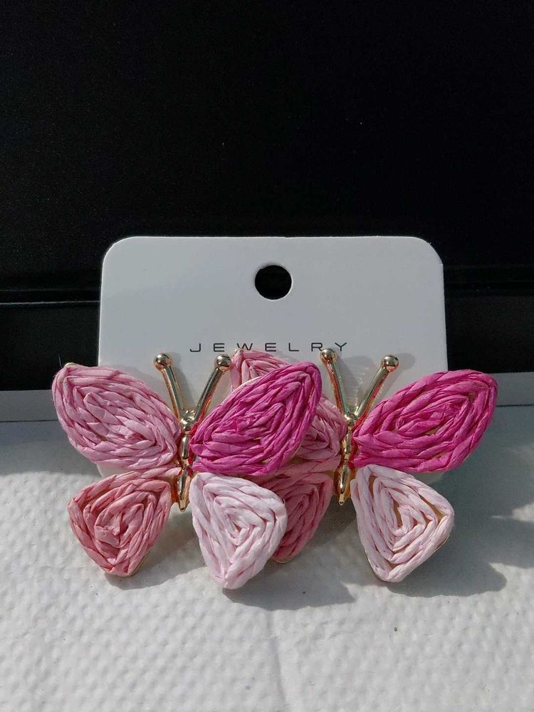 Cute Pink Butterfly Earrings