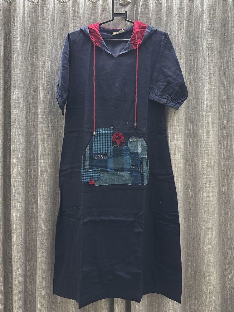 BOMBAY PAISLEY S Patchwork Hooded Midi Dress