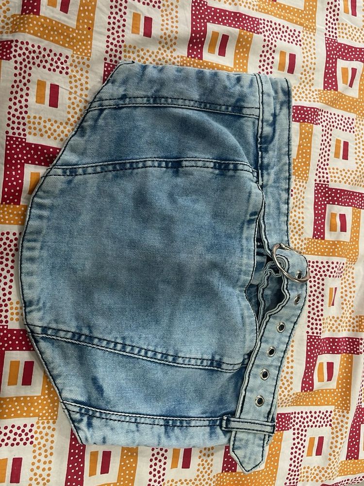 Stylish Denim tube top with Belt