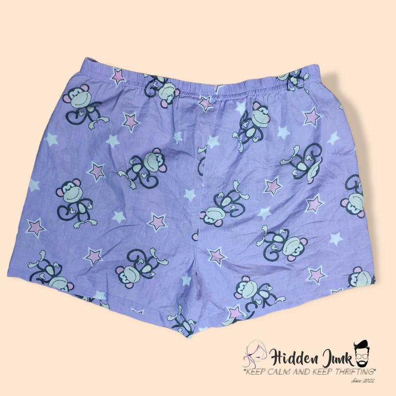 Cute Monkey &amp; Star Print Pajama Shorts