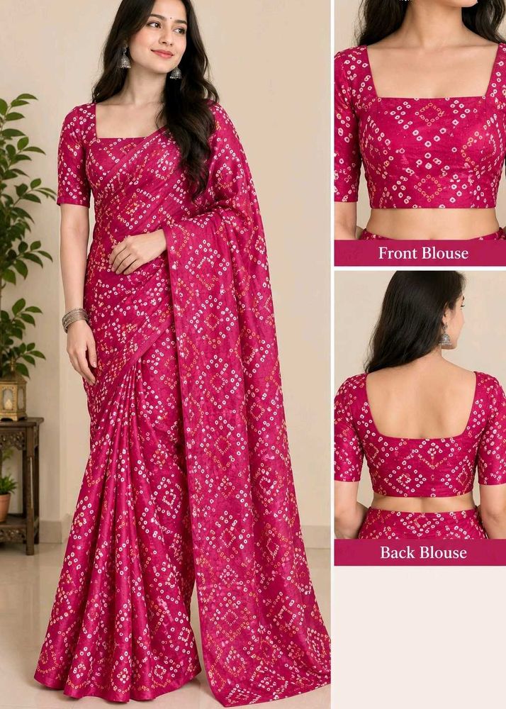 Vibrant Pink Elephant Print Saree