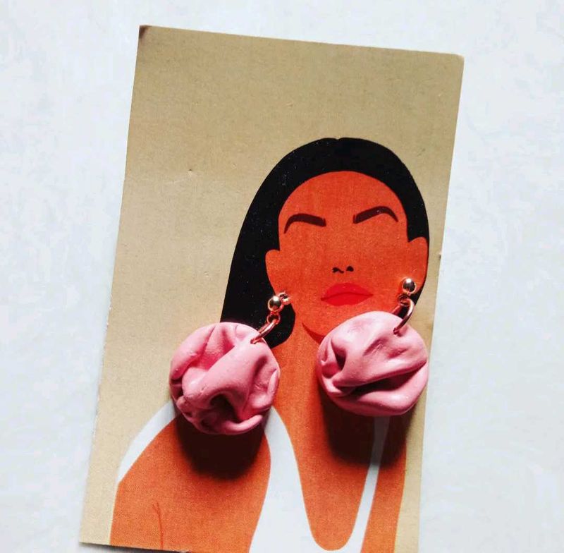 Pink Statement Drop Earrings