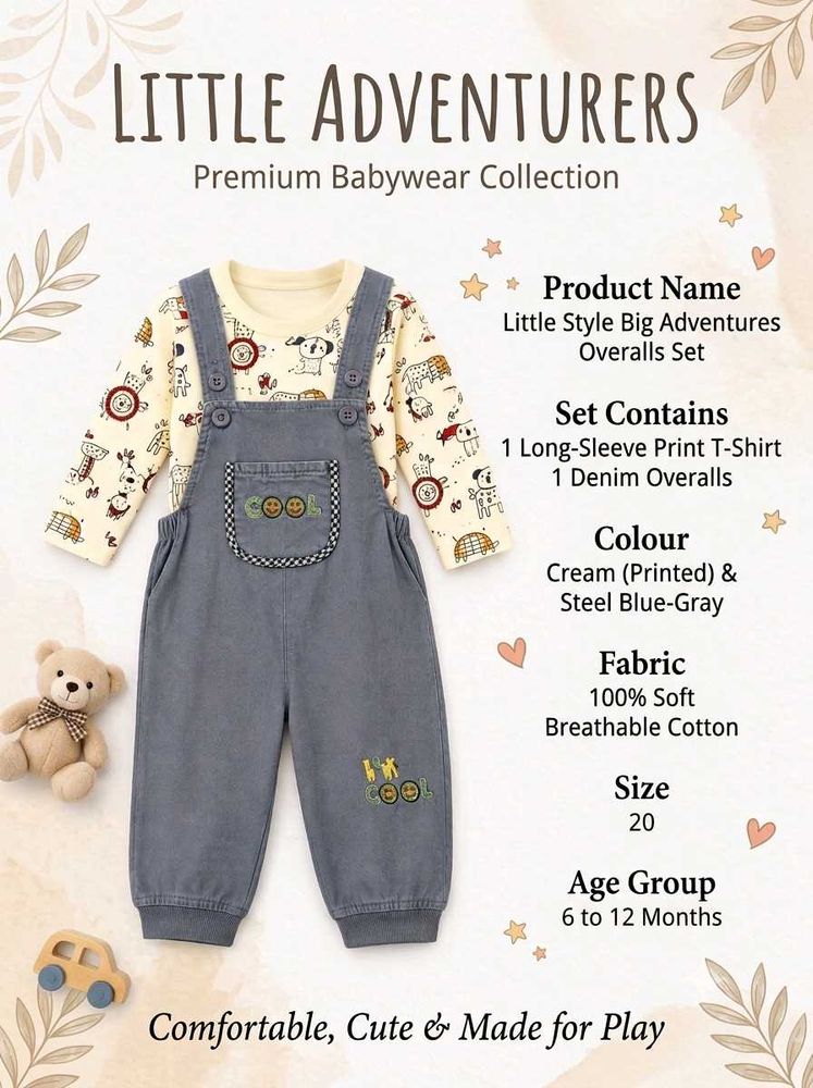 Little Style Big adventures overalls set