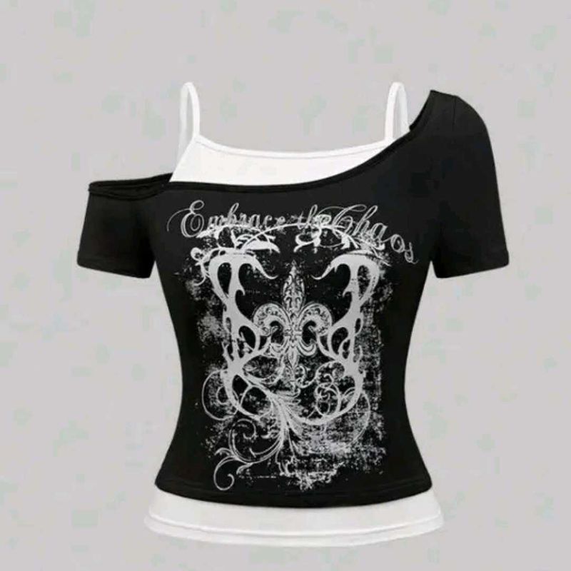 Y2K trendy off shoulder top!!