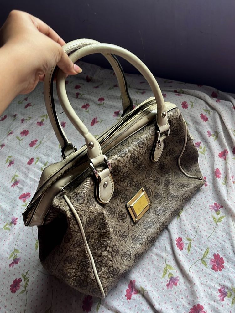 Stylish Guess Monogram Satchel Bag