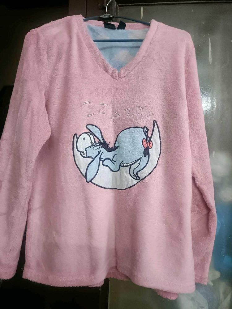 Beautiful Pink Flannel Sweatshirt In Xl Size