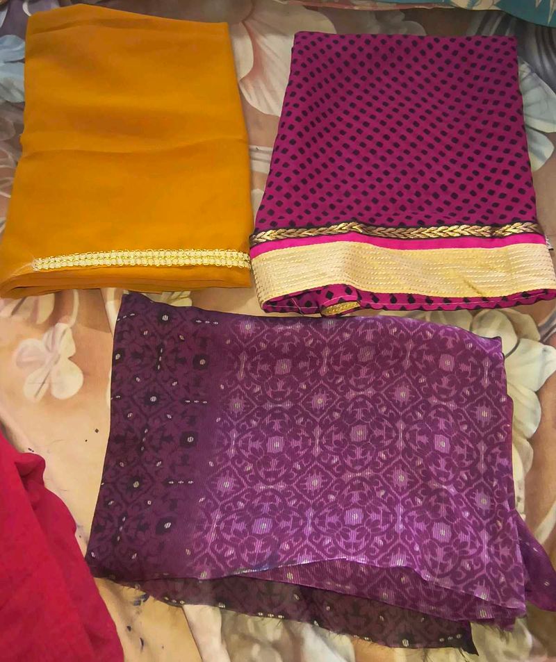 combo 3 saree bilauj piece