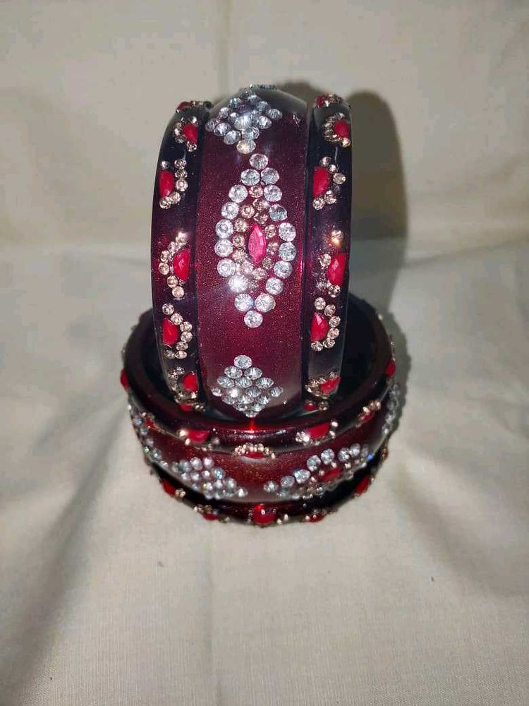 Maroon Bangle Set