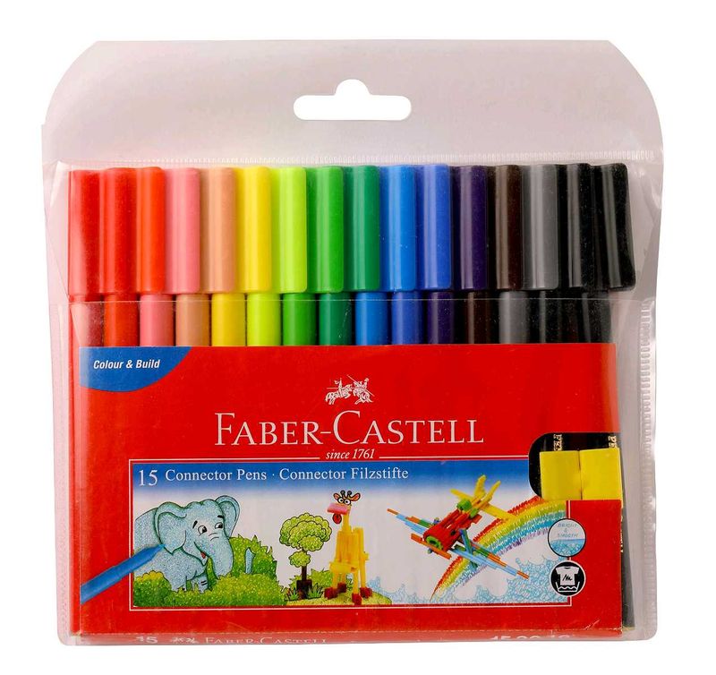 Faber-Castell 15 Connector Pens &amp; Glitter Glue