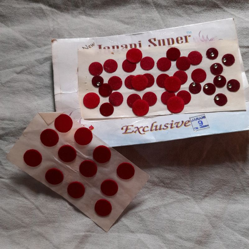Red &amp; Brown Color Bindi Tip Tilak Nande Tiku Hindu