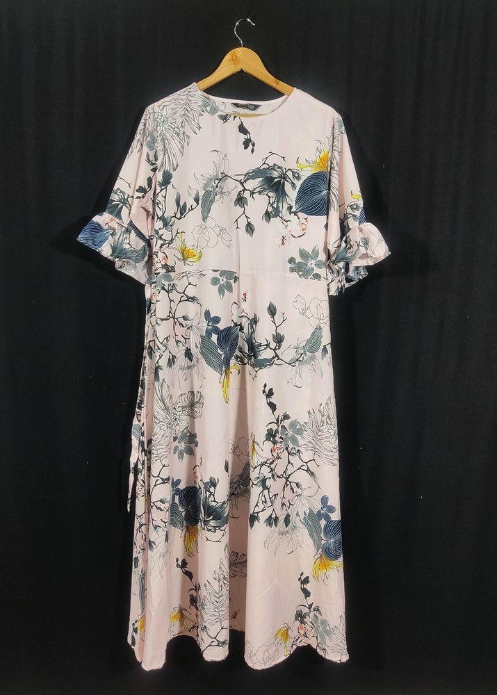 Peach Floral Printed Dress (Women)