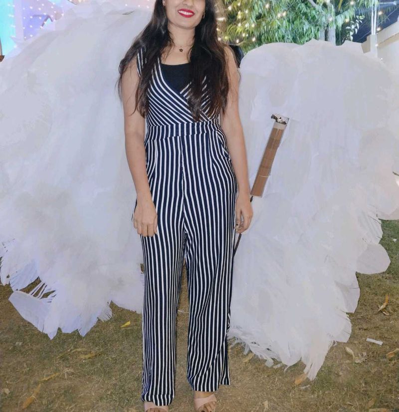Striped Sleeveless Jumpsuit