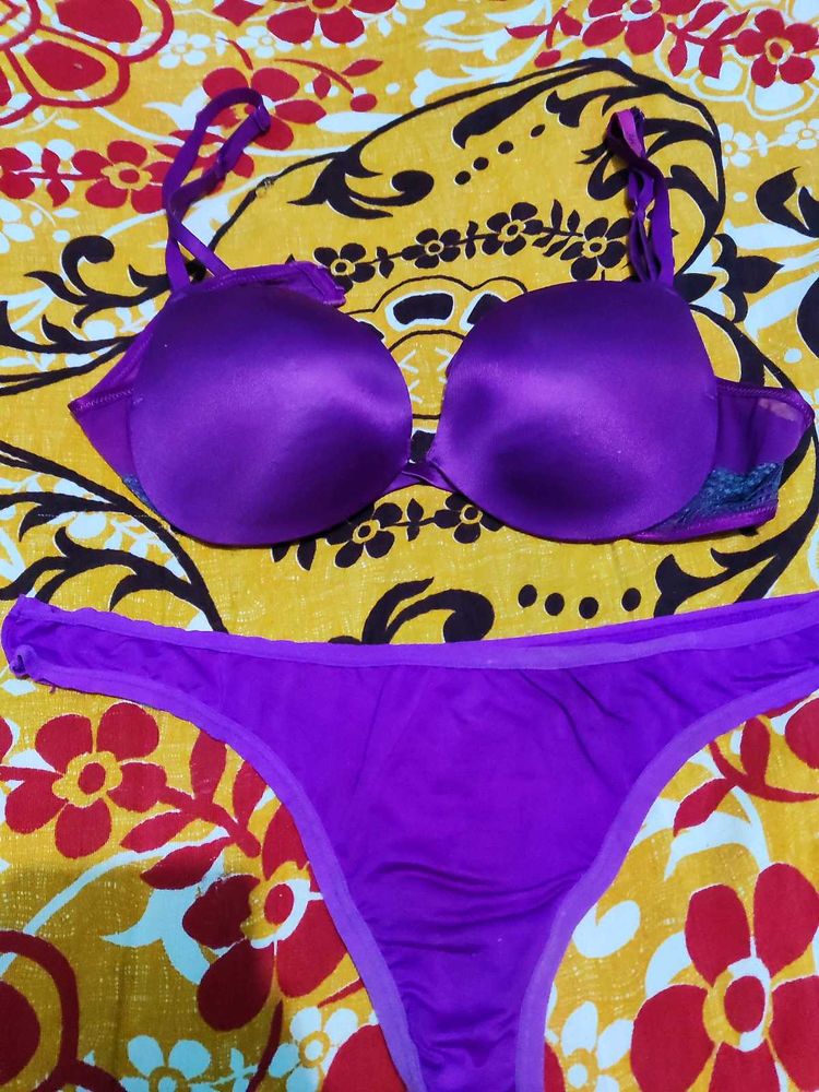 Purple Bra and Panty Set