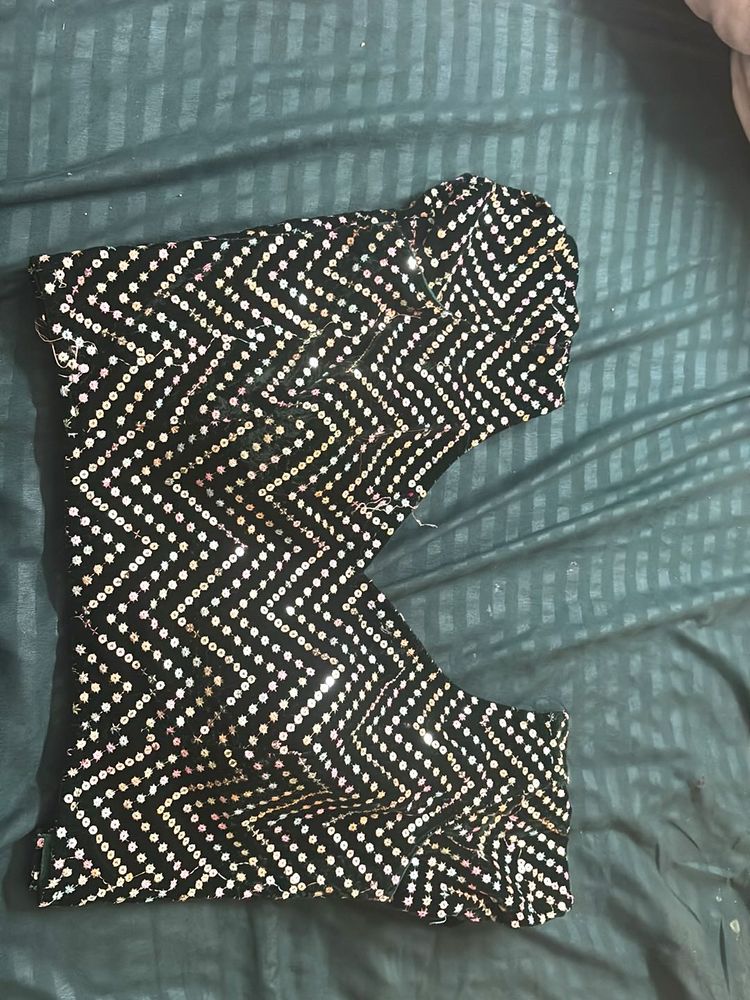 Velvet Readymade Party Blouse