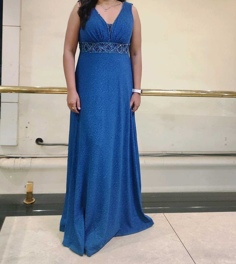 Elegant Teal colour Embellished Gown