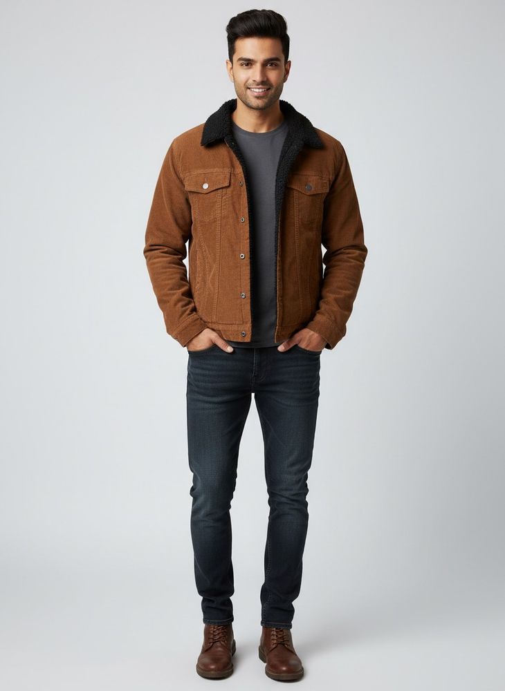 Corduroy Jacket with Sherpa Lining