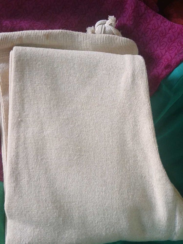 Comfortable Cream  woolen pajama for men