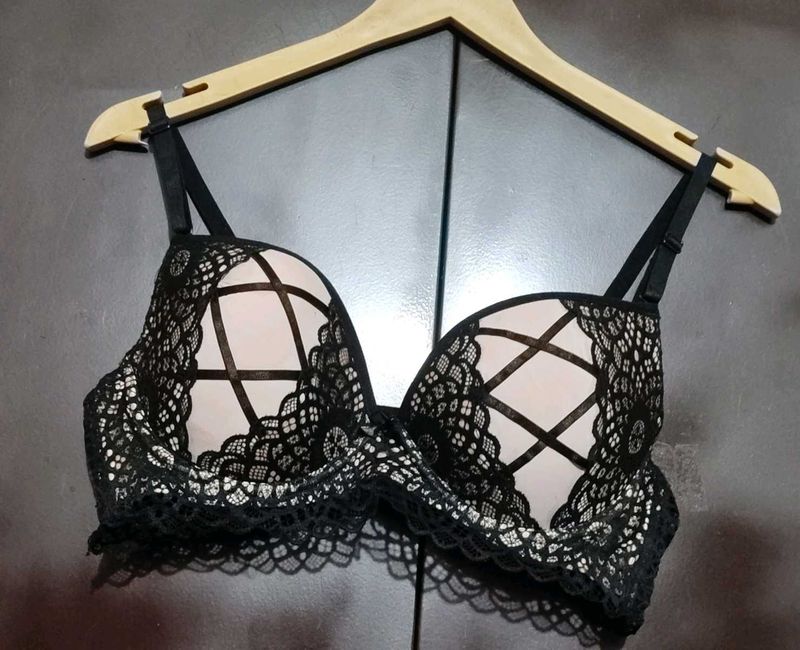 Black &amp; Light Peach Bra For 36 C Bust