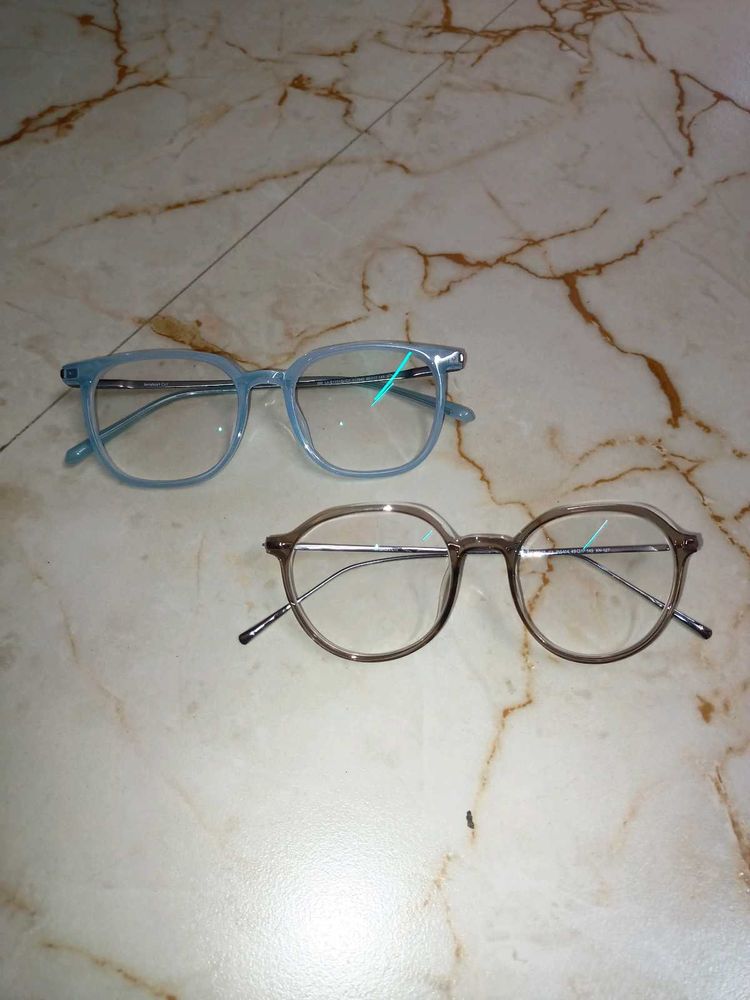 Stylish Blue &amp; Brown Round Glasses