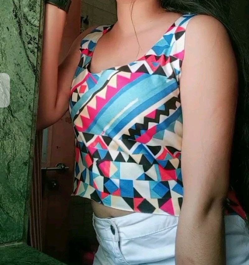 Geometric Crop Top