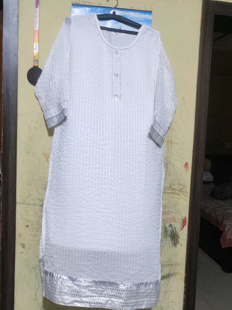 White Embroidered Beautiful Kurti