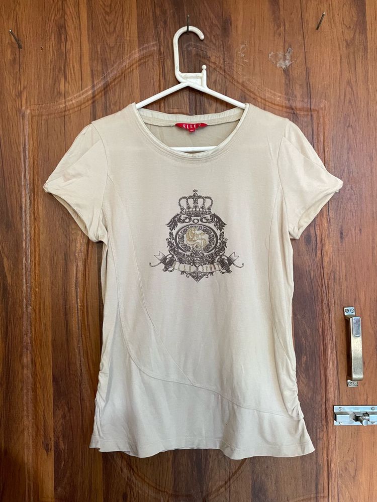 Elle Cream Graphic T-Shirt