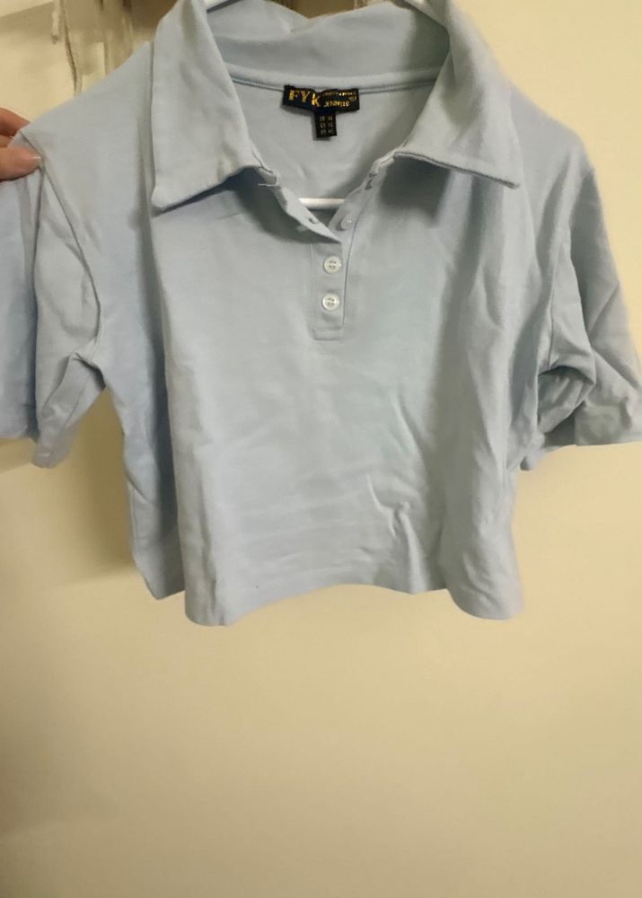 Light Blue Collared Polo Shirt