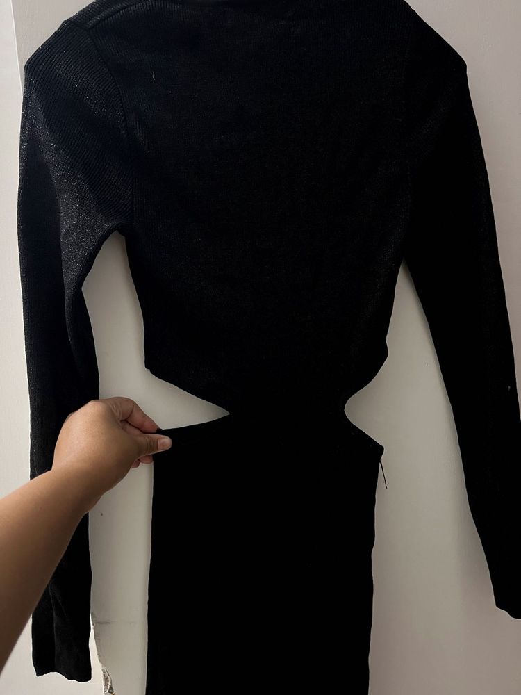 Black Cutout Midi Dress