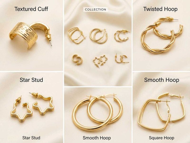 Gold Tone Hoop Earrings Collection