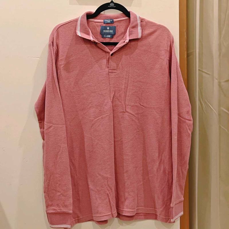 Humburg Waffle Knit Polo T-Shirt | Full Sleeve