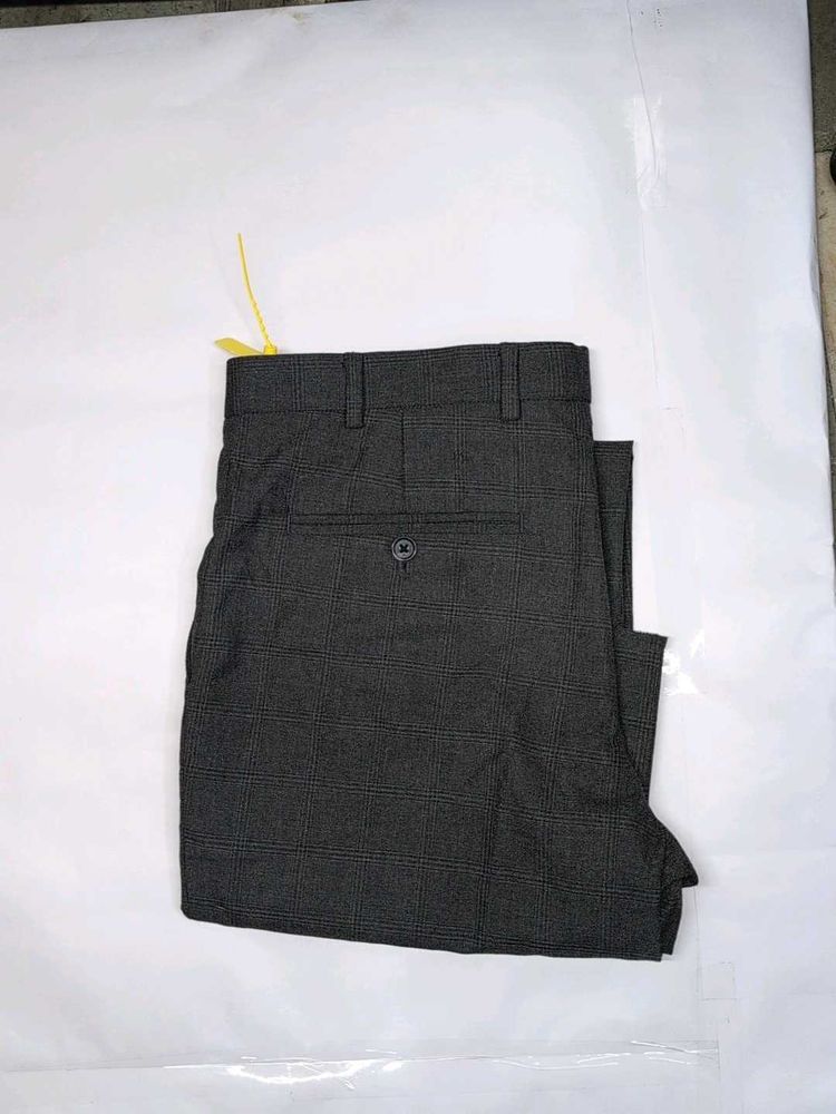 Raymond Men Checked Slim Fit Formal Trousers