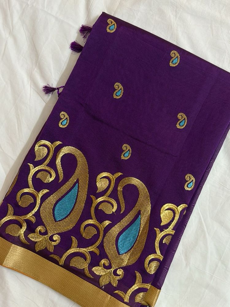 Brand New Purple Saree
