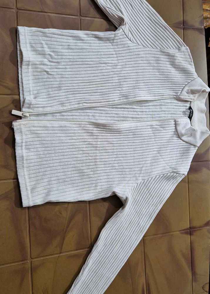 Ribbed Zip-Up Sweater