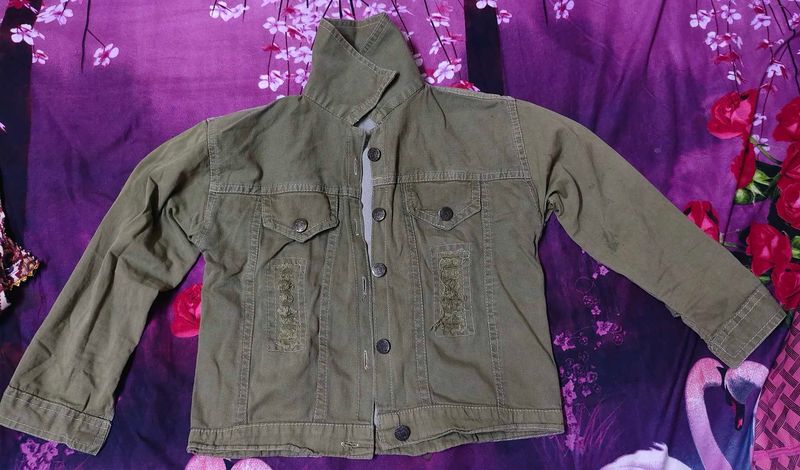 Olive Green Denim Jacket