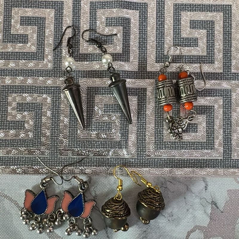 4 pairs of beautiful boho earrings