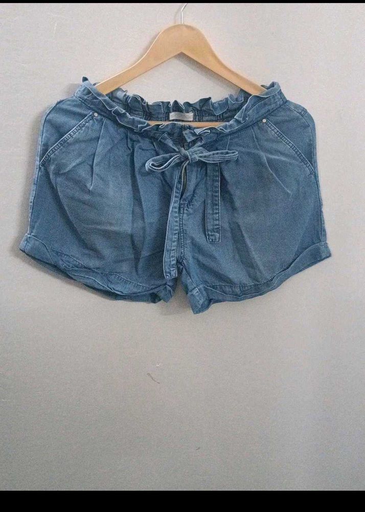 Branded Denim Shorts