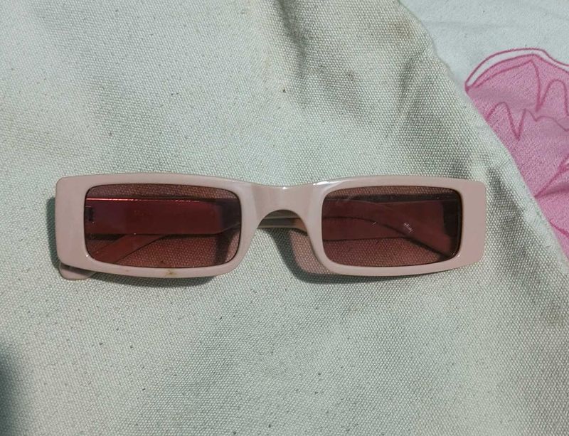 Trendy Pink Rectangular Sunglasses