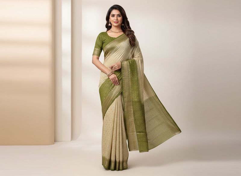 Shaded Georgette Saree With Shimmer