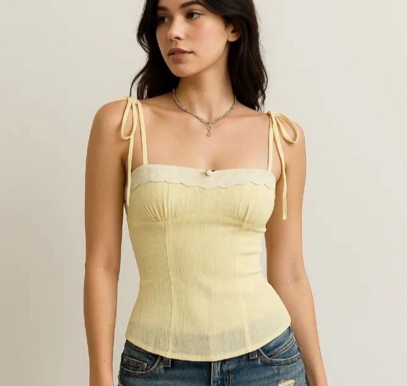 yellow Tie-Strap Baby Tee