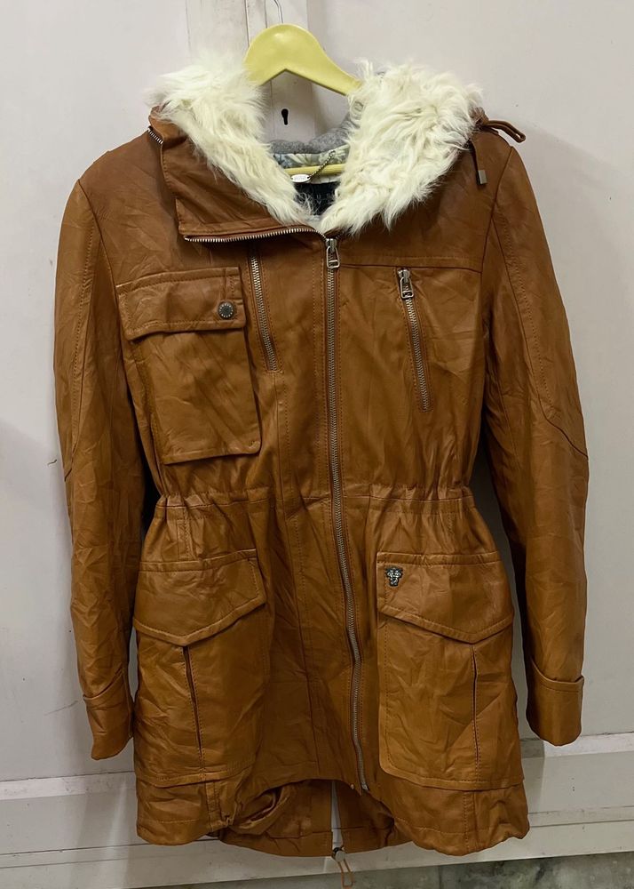 Brown Faux Fur Lined Jacket